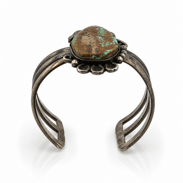 Native American Silver and Turquoise Cuff Bracelet