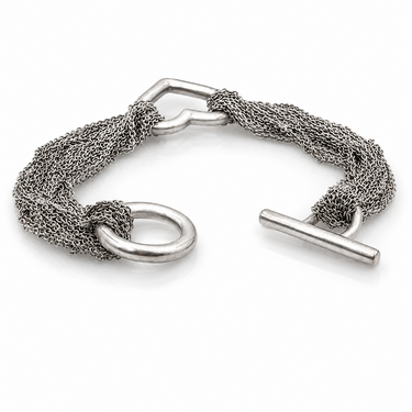 Tiffany & Co., Silver Heart‑Link Bracelet .