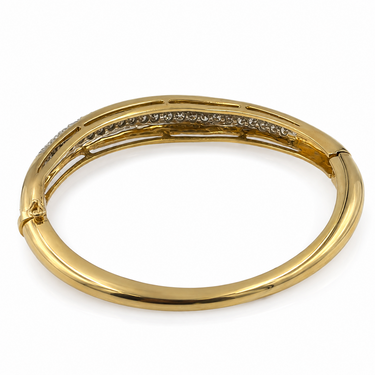 14K Yellow Gold Diamond Bangle Bracelet