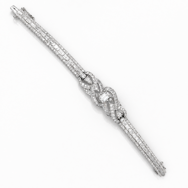 Mid‑Modern Platinum & Diamond Bracelet, circa 1950