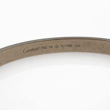 White Gold Cartier Love Bracelet, Size 19