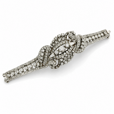 1950s 18K White Gold and Diamond Bracelet
