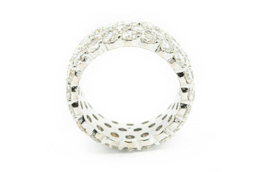 Estate White Gold and Diamond Triple Row Eternity Ring