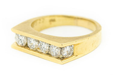Estate Vintage Gold and Diamond Ring Band by Kurt Wayne