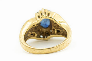 Estate Yellow Gold Diamond and Sapphire Ring