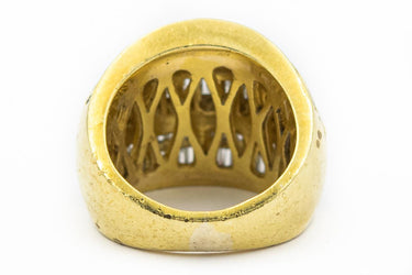 Estate Yellow Gold Five Row Diamond Ring by Flaircraft