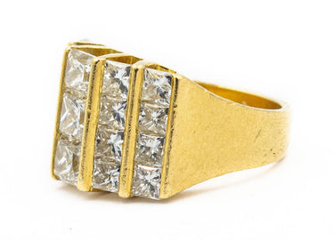Estate Yellow Gold Channel Set Diamond Ring by Nova
