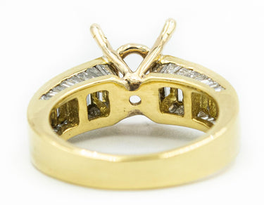 Estate Yellow Gold and Diamond Semi Mount Ring