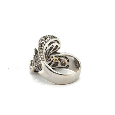 Estate White Gold and Fancy Colored Ribbon Ring