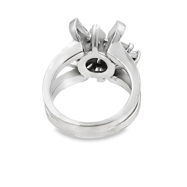 Estate White Gold and Diamond Split Shank Star Ring