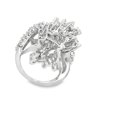 Estate 1950's Platinum and Diamond Cluster Ring