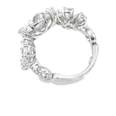 Estate White Gold and Diamond Flower Ring by Zydo
