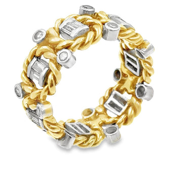Estate Vintage Platinum Gold and Diamond Ring