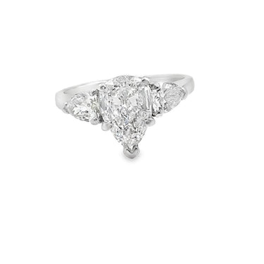 Estate Platinum and Diamond Three Stone Ring