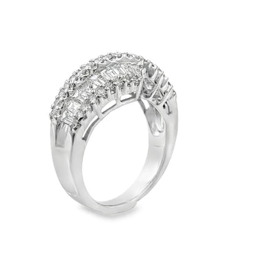 Estate White Gold and Diamond Bypass Ring
