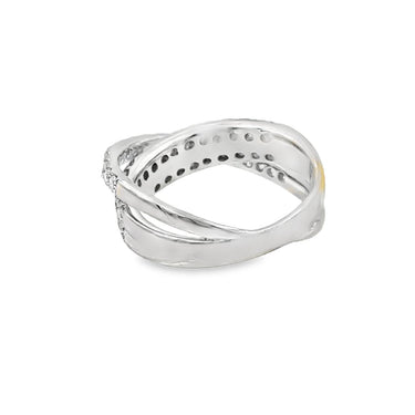Estate 18K White Gold and Diamond Tri Band