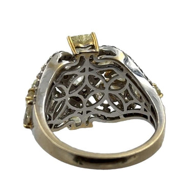 Estate White Gold and Fancy Color Diamond Fashion Ring