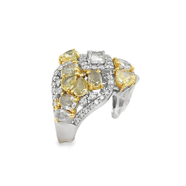 Estate White Gold and Fancy Color Diamond Fashion Ring