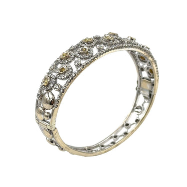 Estate Gold and Fancy Color Diamond Bangle Bracelet and Ring Suite