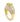Estate Yellow Gold Fancy Color Sapphire and Diamond Sectional Domed Design Ring