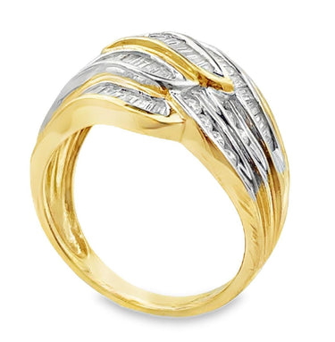 Estate Yellow Gold and Diamond Fashion Ring