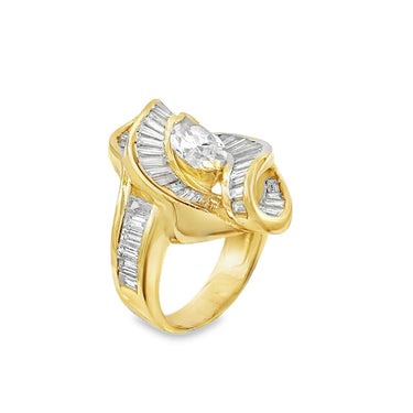 Vintage 18K Yellow Gold Diamond Semi-Mount Ring By Nova Creations