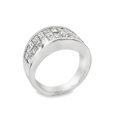 Contemporary 18K White Gold Diamond Band