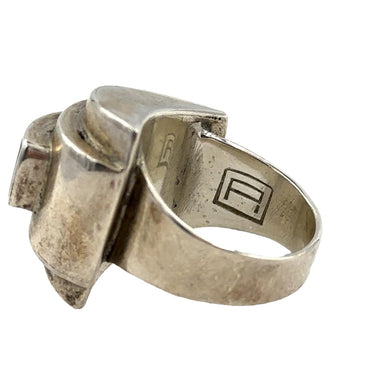 Vintage Sterling Silver and Onyx Fashion Band