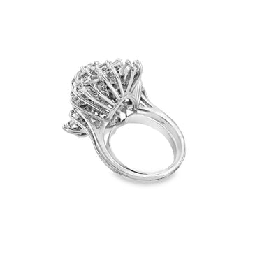 Vintage Platinum Diamond Cluster Ring.