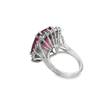 Vintage Pink Tourmaline Diamond Ring