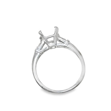 Platinum Art Deco Semi-Mount Ring with Diamonds.