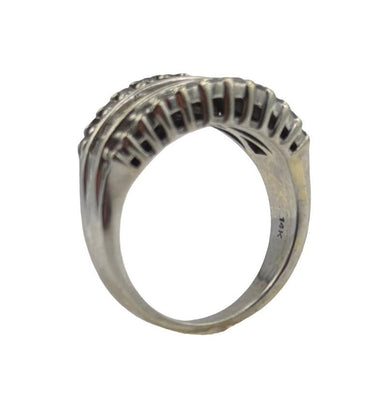 Vintage 14K White Gold Diamond Band