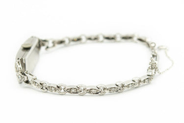 Ladies Swiss Art Deco Platinum White Gold and Diamond Wristwatch 1.00Cts.