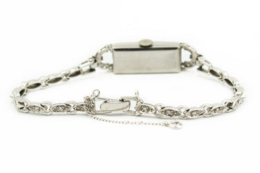 Ladies Swiss Art Deco Platinum White Gold and Diamond Wristwatch 1.00Cts.