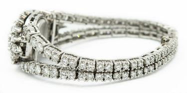 Ladies Swiss Platinum and Diamond Covered Wristwatch by Sellita Circa 1950's