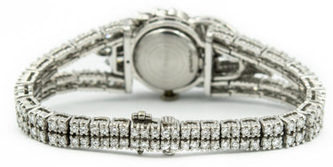 Ladies Swiss Platinum and Diamond Covered Wristwatch by Sellita Circa 1950's