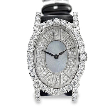 Ladies Chopard Style 18K White Gold Diamond Wristwatch.