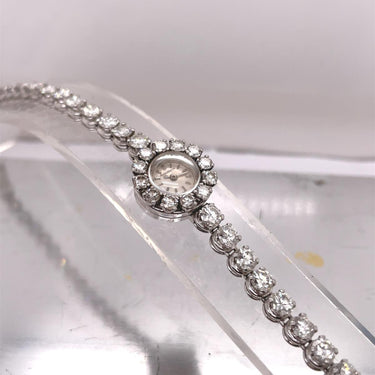 1950's Platinum and White Gold Diamond Wristwatch by Jaeger LeCoultre 10.00Cts